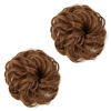 Picture of SARLA Light Auburn Messy Bun Hair Piece Synthetic Wavy Curly Updo Ponytail Extension Scrunchies for Women Girls 2Pcs H2&30