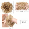 Picture of SARLA Light Auburn Messy Bun Hair Piece Synthetic Wavy Curly Updo Ponytail Extension Scrunchies for Women Girls 2Pcs H2&30