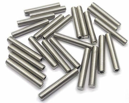 Picture of NGe 25Pcs M6 x 35mm 1mm-Pitch Stainless Steel Socket Hex Grub Screw, Metric Thread Set Screw, Internal Hex Drive Cup-Point