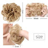 Picture of SARLA Messy Bun Hair Piece Strawberry Blond 2PCS Wavy Curly Synthetic Scrunchies Bun Extension for Women Girls H2&27/30