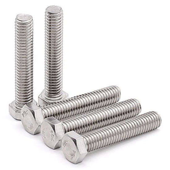 Picture of Glvaner 1/4-20 Thread Size 1-1/2 inch Thread Length Hex Bolt 25 pcs Stainless Steel 304 (18-8) Full Thread Coverage