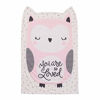 Picture of NoJo Olivia The Owl - Pink, White & Black Knit Shaped Baby Blanket - You are Loved, Pink, White, Black