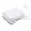 Picture of Dealglad 100Pcs Organza Gift Bags 3.5x4.5 inch, White Drawstring Mesh Jewelry Bags, Wedding Party Favor Festival Gift Bags Candy Pouches