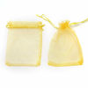 Picture of Dealglad 100pcs Drawstring Organza Jewelry Candy Pouch Party Wedding Favor Gift Bags (3.5x4.5, Golden)