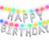 Picture of Happy Birthday Banner (3D Sliver LED Lettering) Mylar Foil Letters | Inflatable Party Decor and Event Decorations for Kids and Adults | Reusable, Ecofriendly Fun