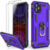 Picture of iPhone 11 Case with Tempered Glass Screen Protector,Military Grade 16ft. Drop Tested Cover with Magnetic Ring Kickstand Protective Phone Case for iPhone 11 6.1 inch Purple