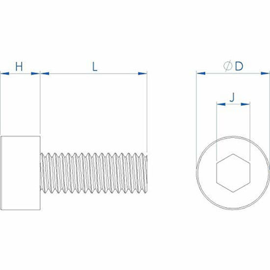 Picture of Fullerkreg 0.7mm Pitch M4 x 30MM Socket Head Cap Screws, Allen Socket Drive, Din 912, AISI 304 Stainless Steel (18-8), Full Thread, Bright Finish, Machine Thread, Quantity 50