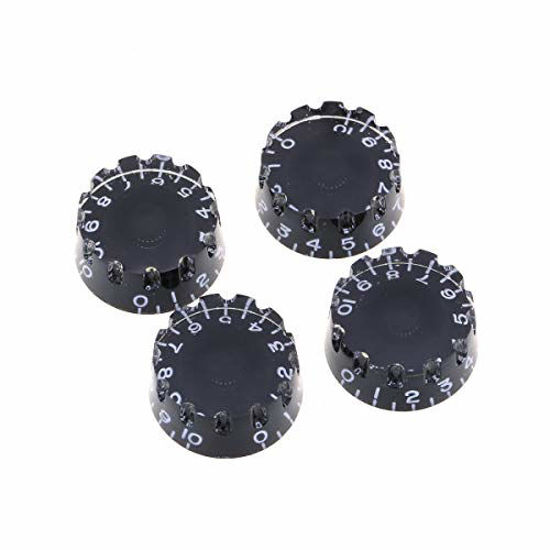 Picture of Musiclily Pro Inch Size Guitar Knurled Speed Knobs for USA Pots Gibson Les Paul Style Electric Guitar, Black (Set of 4)