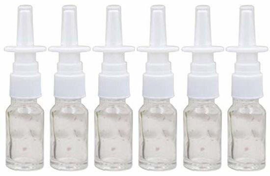 Picture of 6PCS 10ml Empty Portable Glass Nasal Spray Bottles Cosmetic Makeup Fine Mist Sprayers Atomizers Dispensing Cleaners Travel Size Container For Makeup Water Perfumes Essential Oils Clear