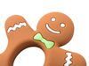 Picture of Jimibaby Christmas Teether Teething Toy Gingerbread Man, The First Christmas teether for Baby Boys and Girls, 100% BPA Free, Easy to Hold, Freezer Safe (Gingerbread Man)