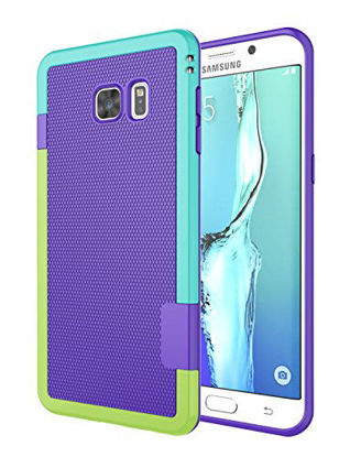 Picture of Galaxy S6 Edge Plus Case, Jeylly [3 Color] Slim Hybrid Impact Rugged Soft TPU & Hard PC Bumper Shockproof Protective Anti-Slip Case Cover Shell for Samsung Galaxy S6 Edge+ Plus G928 - Purple