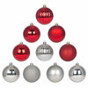 Picture of GameXcel 10Pcs Christmas Balls Ornaments for Xmas Tree - Shatterproof Christmas Tree Decorations Large Hanging Ball Silver & Red3.2 x 10 Pack