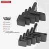 Picture of Hilitchi 20 Pcs 30mm x 30mm L Shaped Black Rubber Angle Iron Caps Furniture Angle Pads Bed Steel Frame Racks Shelves Rubber Feet Covers