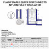 Picture of XHF 22-18 AWG Flag Shaped Right Angle Spade Connectors Terminals Nylon Fully Insulated Quick Crimp Wire Connectors 100 Pcs Red