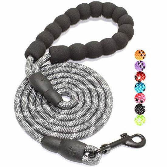 Picture of BAAPET 2/4/5/6 FT Strong Dog Leash with Comfortable Padded Handle and Highly Reflective Threads for Small Medium and Large Dogs (5FT-1/3'', Grey)