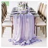 Picture of Light Purple 27 x 120 inches Long Soft Table Runner for Wedding Chiffon Table Runners Rectange and Round Table Decorations for Birthday Parties