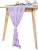 Picture of Light Purple 27 x 120 inches Long Soft Table Runner for Wedding Chiffon Table Runners Rectange and Round Table Decorations for Birthday Parties