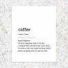 Picture of Coffee Definition Print Shimmer Quote Wall Art Paper Sign Poster Coffee Lovers Gift Kitchen Wall Decor Print Modern Minimalist 8x10inch Unframed