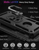 Picture of iPhone XR Case with Tempered Glass Screen Protector,Military Grade 16ft. Drop Tested Cover with Magnetic Ring Kickstand Protective Phone Case for iPhone XR Black