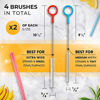 Picture of Heavy Duty Cleaning Brushes Set of 4 - Extra Long Straw Cleaners for Tumblers, Metal and Plastic Reusable Drinking Straws, Sippy Cups, Bottles and to Clean Small Tubes an Pipes