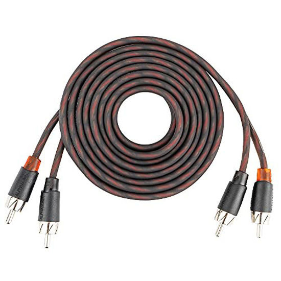 Picture of Alphasonik 3 Feet Premium 2 Channel Hyper-Flex RCA Interconnect Signal Patch Audio Cable with X-Radial Twist Wire Technology 100% Oxygen Free Copper Element Certified for Multiple Applications FLEX-R3