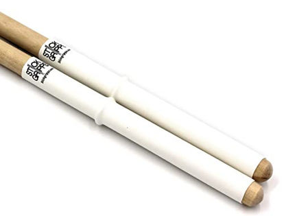 Picture of Stick Grips Drumstick Grips, Anti Slip Drumstick Wrap for Drumming, Adjustable Stick Rings Personalized Fit (White)