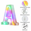 Picture of WARMTHOU Neon Letter Lights 26 Alphabet Letter Bar Sign Letter Signs for Wedding Christmas Birthday Partty Supplies,USB/Battery Powered Light Up Letters for Home Decoration-Colourful A