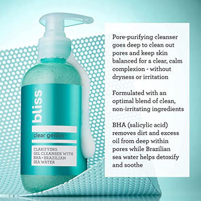 Picture of Bliss Clear Genius Clarifying Gel Cleanser | Non-Irritating | Clean | Cruelty-Free | Paraben Free | Vegan | 6.4 oz