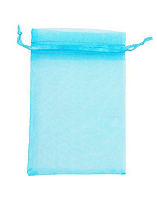 Picture of ATCG 100pcs 4x6 Inches Drawstring Organza Pouches Wedding Party Jewelry Favor Gift Candy Bags (AQUA BLUE)