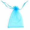 Picture of ATCG 100pcs 4x6 Inches Drawstring Organza Pouches Wedding Party Jewelry Favor Gift Candy Bags (AQUA BLUE)