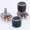 Picture of TWTADE / 3pcs wh138 1k ohm Potentiometer Single Turn Rotary Linear Variable Potentiometer +3pcs black Aluminum alloy knob