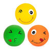 Picture of Chiwava 3 Pack 2.7'' Latex Squeaky Dog Toy Ball Smiley Face Round Balls Interactive Fetch Play for Medium Dogs