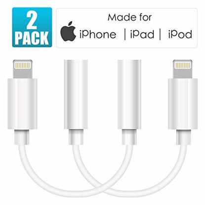 Picture of [2 Pack] Headphone Jack Adapter, 2 in 1 Dual Headphone Splitter Audio Cable Accessories,Compatible with Phone7/7Plus/8/8Plus/XS/XR/XS Max, Charger Adapter Sync Support iOS 10.3 or Later