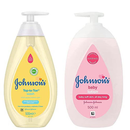 Picture of Johnson's Head-to-Toe Baby & Newborn Wash & Shampoo + Johnson's Moisturizing Pink Baby Lotion - 500ML