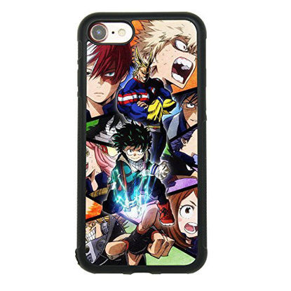 Picture of My Hero Academia Anime Manga Comic Theme Case for iPhone 7, iPhone 8 (4.7 Inch) TPU Silicone Gel Edge + PC Bumper Case Skin Protective Printed Phone Full Protection Cover