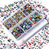 Picture of AD Beads 4300 Pieces Flat Back Nail Art Rhinestones Round Beads 6 Sizes (2-6.5mm) with Storage Organizer Box,Rhinestones Picking Pen for Nail Art Phone Decorations Crafts DIY (Mixed Color)