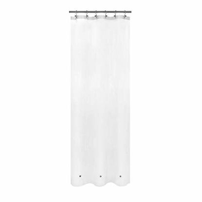 Picture of Frosted Stall Shower Curtain Liner with 3 Magnets - 36" x 72", Waterproof PEVA Shower Liner for Small Bathroom Stall, PVC Free, Metal Grommets - Frost, 36X72