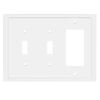 Picture of Modern Edge Decorative Wall Plate Switch Plate Outlet Cover, Durable Solid Zinc Alloy (Double Toggle/Single Decorator, White)