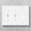 Picture of Modern Edge Decorative Wall Plate Switch Plate Outlet Cover, Durable Solid Zinc Alloy (Double Toggle/Single Decorator, White)