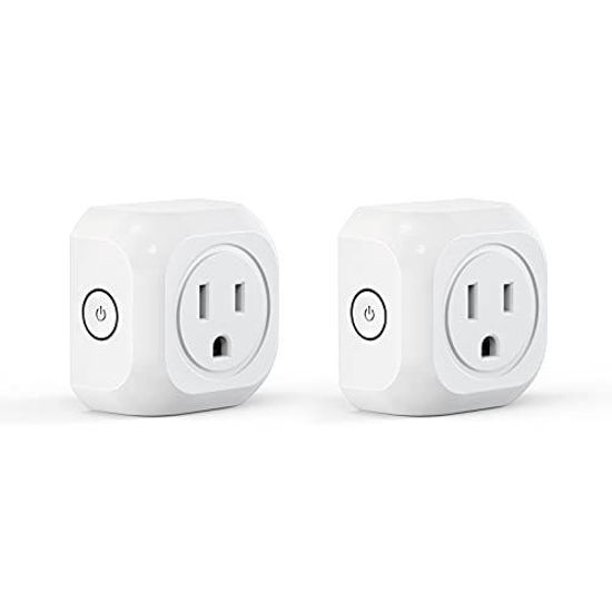 Mini Smart Plugs That Work with Alexa and Google Home, MONGERY WiFi Outlet  Socket with Remote Control & Timer Function, No Hub Required, 2.4G WiFi (2