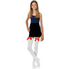 Picture of Skeleteen Bow Accent Thigh Highs - White Over the Knee High Stockings with Red Satin Ribbon Bow Accent for Women and Girls