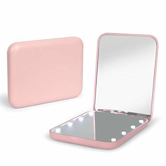 Amazon.com: Mpowtech Magnifying Pink Compact Mirror for Women and  Girls,Leather Handheld Small Purse Mirror,2 x 1x Magnification Travel  Makeup Mirror,Compact Mirror for Gift : Beauty & Personal Care