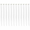 Picture of SWACC 12 Pcs Straight One Color Party Highlights Clip on in Hair Extensions Colored Hair Streak Synthetic Hairpieces (White)