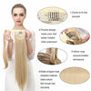 Picture of Wrap Around Drawstring Ponytail Hair Extension Beach Blonde Straight Clip in on Ponytail Extension Long 24 Inch Synthetic Hair Pieces for Women SARLA P001&613#