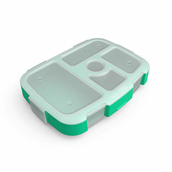 Picture of Bentgo Kids Prints Tray with Transparent Cover - Reusable, BPA-Free, 5-Compartment Meal Prep Container with Built-In Portion Control for Healthy At-Home Meals and On-the-Go Lunches (Tropical)