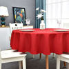 Picture of Romanstile Round Waterproof Tablecloth Stain Resistant and Wrinkle Free Table Cloths for Kitchen Dining/Party/Wedding Indoor and Outdoor Use Washable Polyester Table Cover (Red, 48 inch)