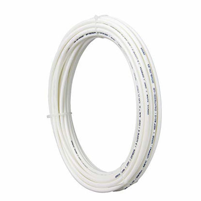Picture of PureSec White 3/8" RO Tubing at 70°F-120PSI to 150°F-60PSI 1/4" Flexible water pipes 1/4-inch Plastic NSF Certified CCK Tubing(15 Feet)