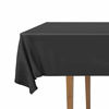 Picture of DecorRack 6 Rectangular Tablecloths -BPA- Free Plastic, 54 x 108 inch, Dining Table Cover Cloth Rectangle for Parties, Picnic, Camping and Outdoor, Disposable or Reusable in Black (6 Pack)