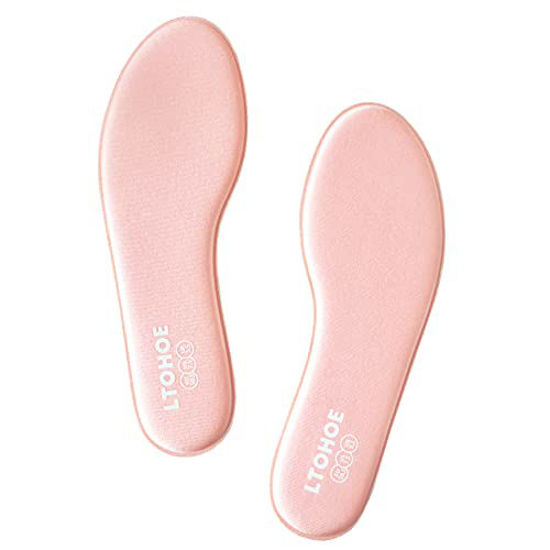 Picture of LTOHOE Memory Foam Insoles for Women, Replacement Shoe Inserts for Running Shoes, Hiking Shoes, Sneaker, Cushion Shoe Insoles Shock Absorbing for Foot Pain Relief, Comfort Inner Soles 8mm Pink US 10