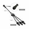 Picture of BTF-LIGHTING 3 Core 3 pin Small Size IP65 Y Shape 1 Male-Divided-3 Female Spillter Connctor Black Plastics 22AWG 15mm Nut Support All BTF-LIGHTING 3 pin Connector 1 PCS